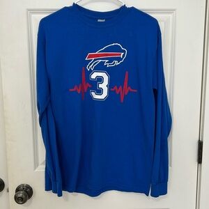 Buffalo Bills long sleeve crewneck, Shirt size medium blue football shirt Gildan